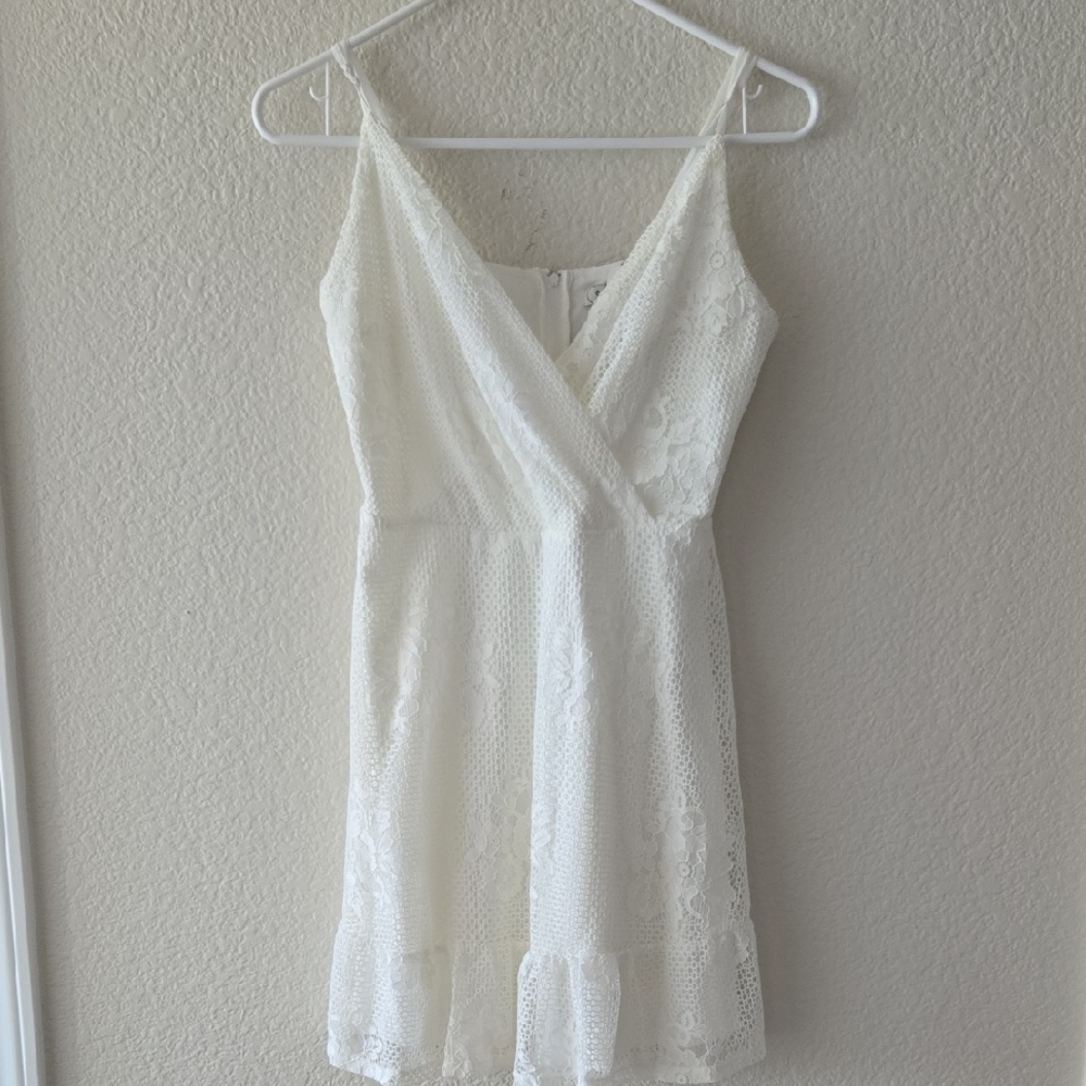 Speechless White Lace Mini Dress